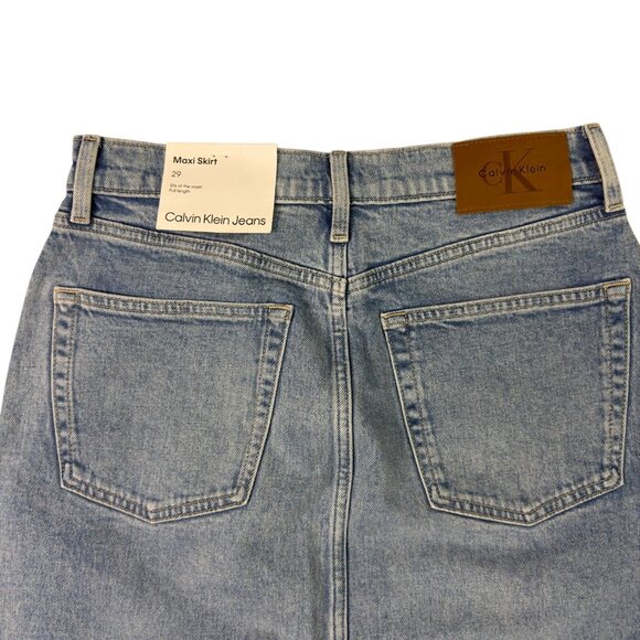 Calvin Klein Maxi Denim Skirt Women’s Size 8 / 29 Blue High Waist Long Jean Skir - Picture 8 of 16